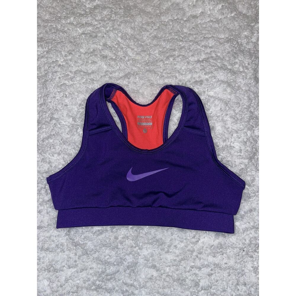 Nike Pro girls sz. M purple w/pink classic racerback bra. Great shape